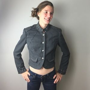 Moon Collection Studded Woolen Waist Coat S